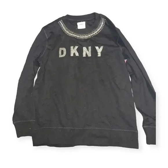 DKNY Everywhere Rhinestone Sweatshirt - Picture 1 of 2